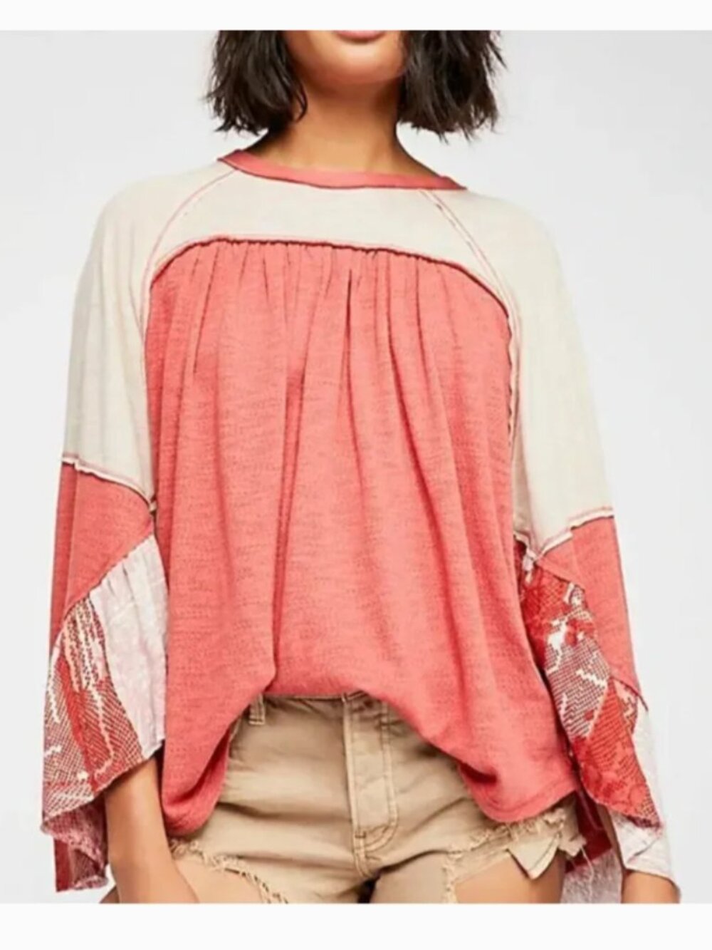 Free People We the Free Friday Fever top boho bell sleeves flowy small